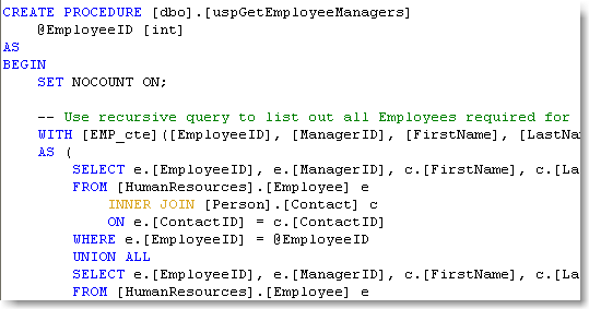 Color coded SQL